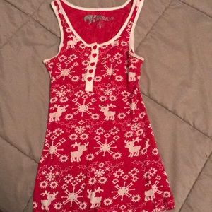 Reindeer Snowflake Red Winter Kirra Tank Top